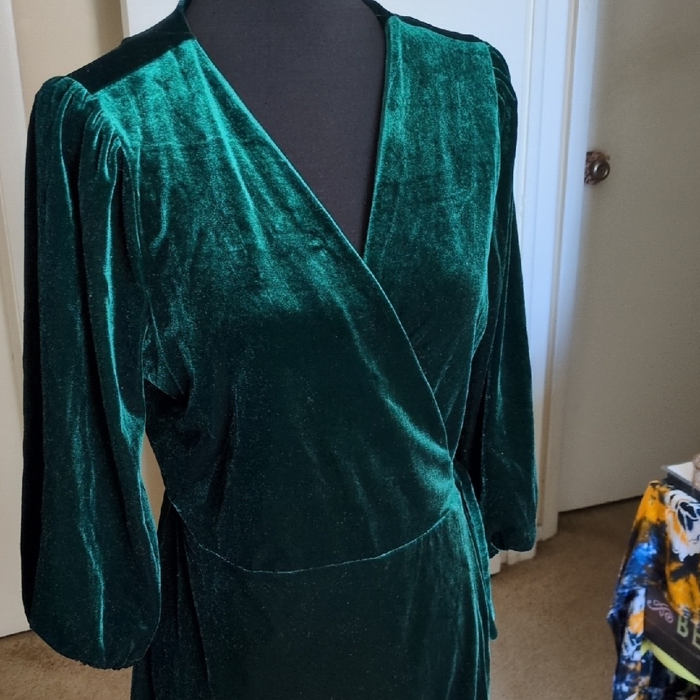 Baltic Born Deep Green Velvet Dress - Picture 4 of 11